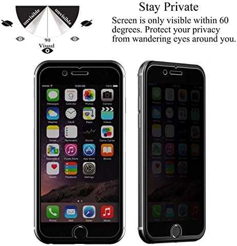 מגן מסך איילון לאייפון 8 פלוס 7 פלוס פרטיות אנטי בוהק 3 חבילה אנטי ריגול זכוכית מחוסמת פרטית [שחור]